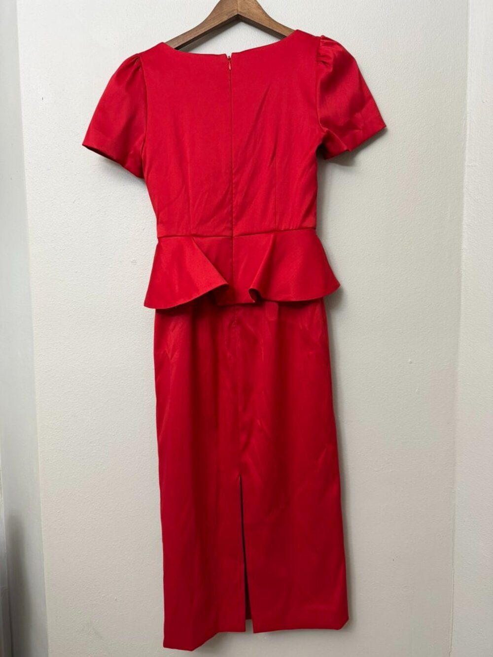 Antonio Melani Red Ruffle Christmas Holiday Midi Dress - Picture 5 of 5